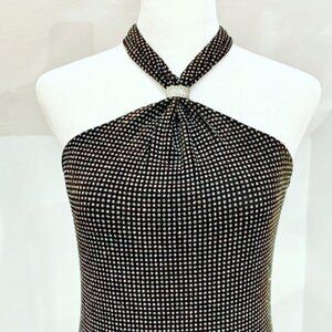 slinky sparkling evening dress with gorgeous neckline